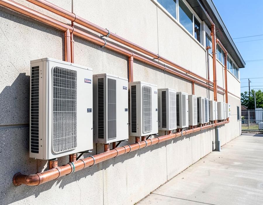 Instalação de unidades externas em prédio comercial